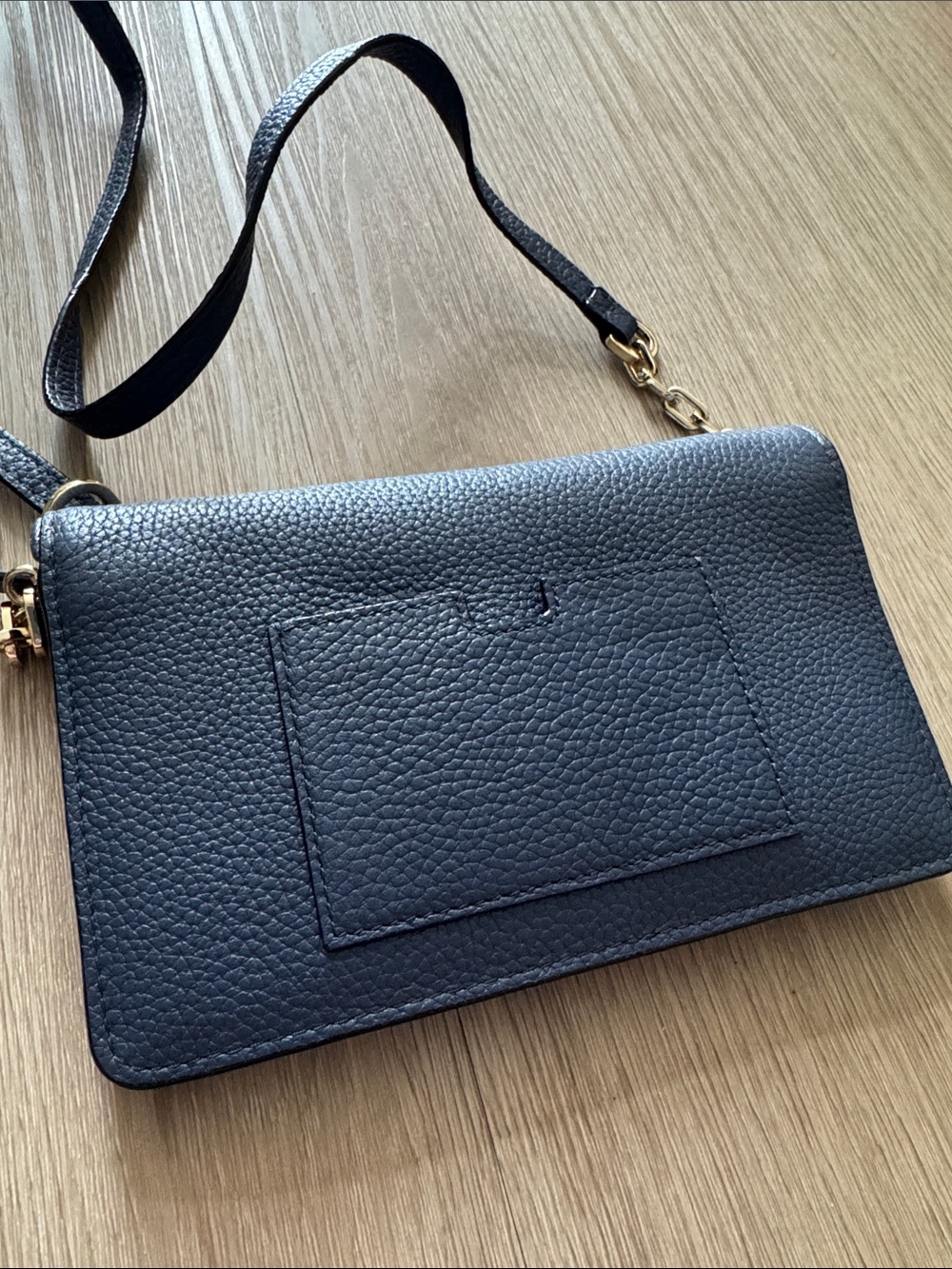 Kate Spade Blue Leather Clutch with Crossbody Strap - Picture 4 of 4